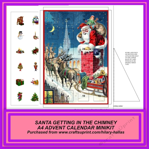 Santa Getting In The Chimney A4 Advent Calendar Minikit CUP927791_819