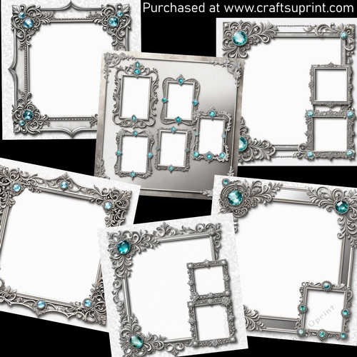 Silvery frames CARD FRONTS - CUP1311631_123648 | Craftsuprint