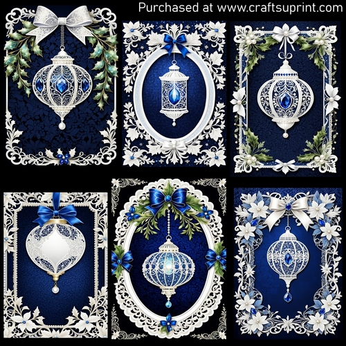 Christmas lace frames 5x7 7 CARD FRONTS CUP1322625_123648 Craftsuprint