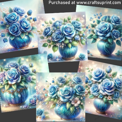 Blue roses CARD FRONTS - CUP1358803_123648 | Craftsuprint