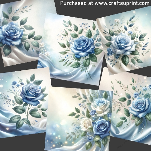 Blue rose CARD FRONTS - CUP1384635_123648 | Craftsuprint