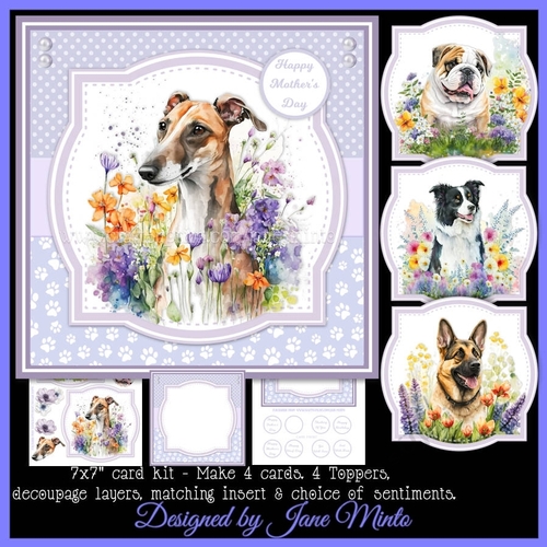 WILDFLOWER DOGS set 1 CUP1195326_57683 Craftsuprint
