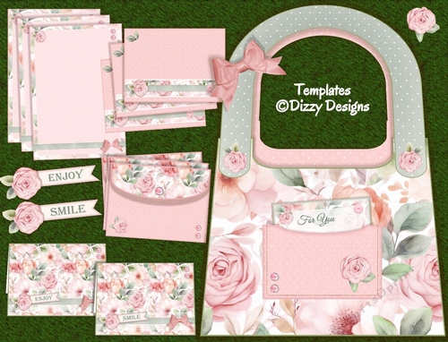 Multicolor - Handcrafted Floral Print Organizer Stationery Kit 54