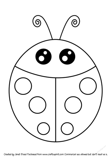 Cute Ladybug Digi Stamp - CUP921535_70151 | Craftsuprint