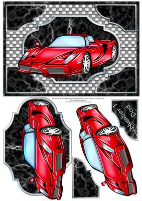 Red Sports Car Quick Card - CUP214230_68 | Craftsuprint