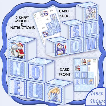 Christmas Noel Snow Blocks Card 2 Sheet Mini Kit - CUP447326_68 ...