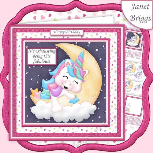 UNICORN ITS EXHAUSTING BEING THIS FABULOUS 7.5 Decoupage Mini Kit