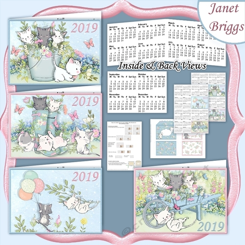 2019 UK Easy Fold Purse Calendars PLAYFUL KITTENS - CUP926802_68 | Craftsuprint