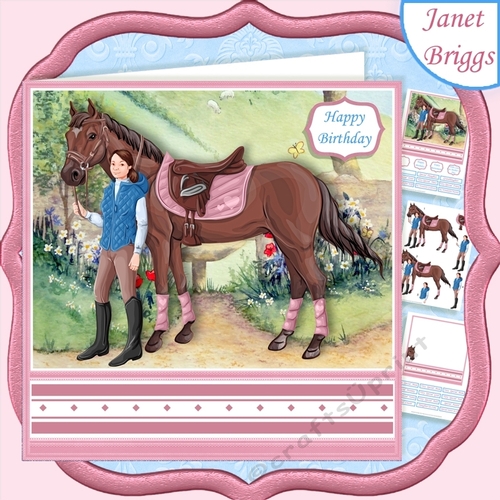HORSE RIDING 7.5 Decoupage & Insert Mini Kit CUP964564_68 Craftsuprint