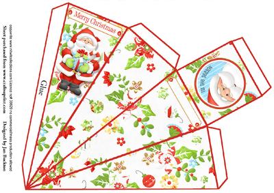 Santa Pyramid Gift Box 4 - CUP342645_1264 | Craftsuprint