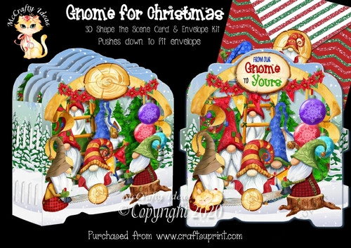 Gnome for Christmas Shape the Scene 3D Card and Envelope Kit ...