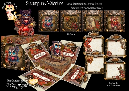 Steampunk Valentine Exploding Box Surprise Kit. - CUP1192335_905 ...