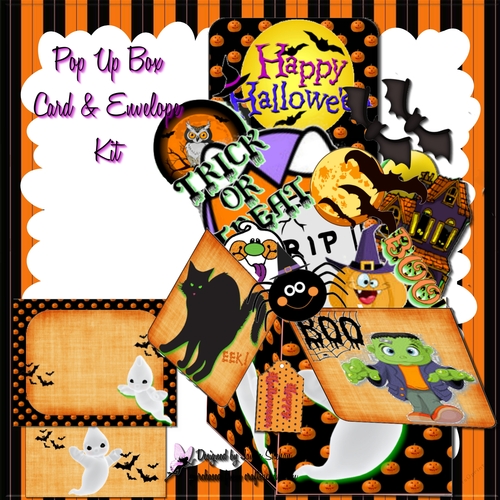 HALLOWEEN 2 Pop Up 3D Box Card Kit & Matching Envelope CUP727777_2049 Craftsuprint