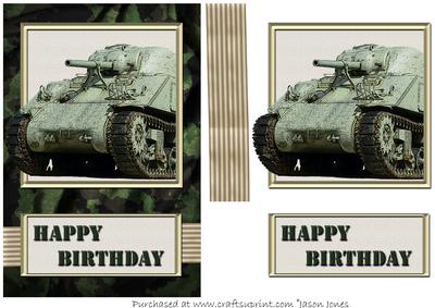 Ww2 Tank Card Front - CUP190269_1068 | Craftsuprint