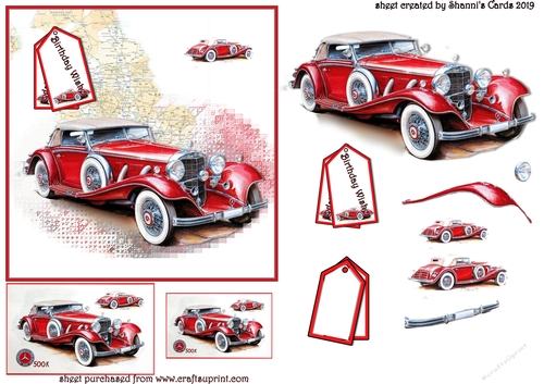 Vintage Classic Car sheet - CUP950292_97497 | Craftsuprint