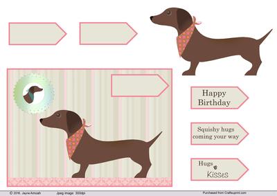 Dachshund Birthday Card Front 2 - CUP675569_2101 | Craftsuprint