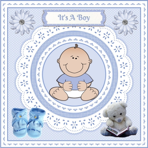 Its A Boy 7x 7 Card Kit - CUP1187182_2474 | Craftsuprint