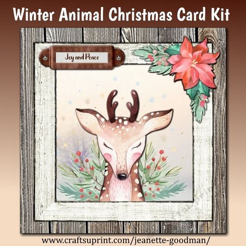 Printable Winter Deer Christmas Card Kit - CUP981660_1550 | Craftsuprint