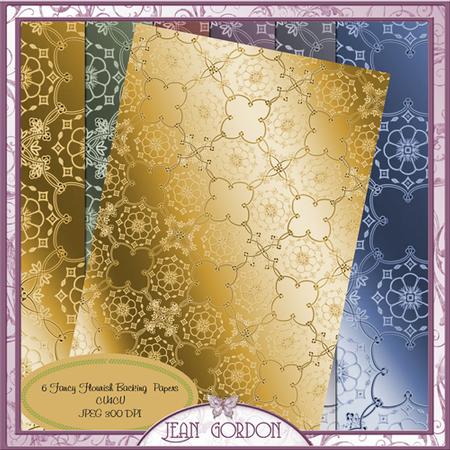 6 Fancy Flourish Backing Papers - CUP344357_512 | Craftsuprint