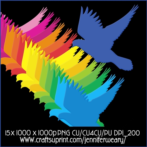 Colorful Doves - CUP978596_68705 | Craftsuprint