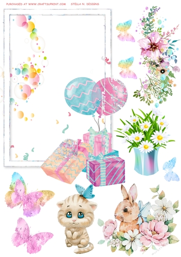 BIRTHDAY BABY DECOUPAGE SHEET - CUP1026476_102747 | Craftsuprint