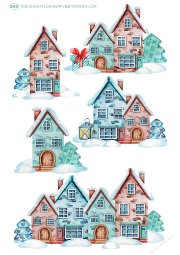 WINTER HOUSES DECOUPAGE - CUP1081728_102747 | Craftsuprint