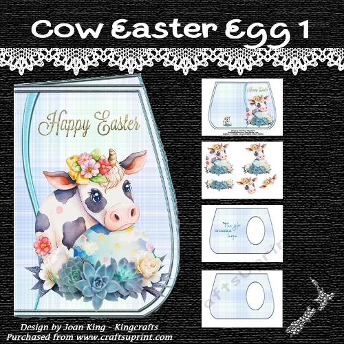 Cow Easter Egg Kit 1 - CUP1357991_1716 | Craftsuprint