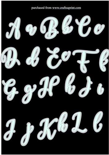 Full script alphabet upper and lower case and numbers - CUP964892_25130