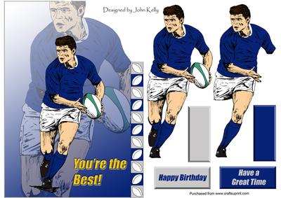 Navy Rugby Player (shaped Card) - A5 - CUP250871_1119 | Craftsuprint