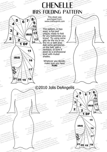 Chenelle Fashion Dress Iris Folding Pattern - CUP218500_126 | Craftsuprint