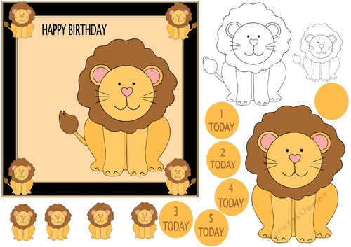 Lion Birthday aprox 7x7inch - CUP1043458_2606 | Craftsuprint