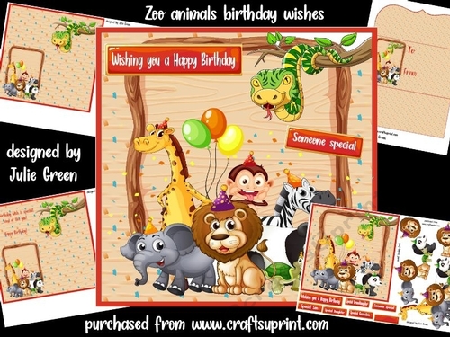Zoo animals birthday wishes - CUP1102487_653 | Craftsuprint