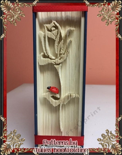 Single rose book folding pattern - CUP922226_1031 | Craftsuprint