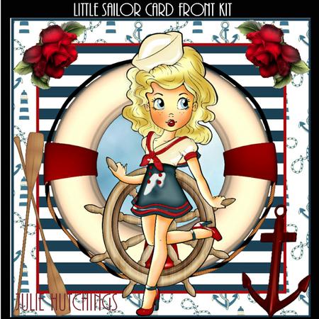Cute Retro Little Sailor Card Front Kit - CUP624675_1483 | Craftsuprint