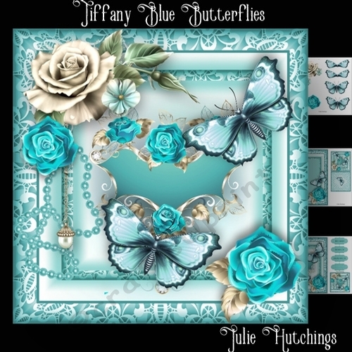 Tiffany Blue Flutters Card Front kit CUP849497_1483 Craftsuprint