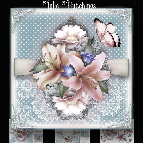 Lily Bouquet and Polka Dots Card Kit CUP889106_1483 Craftsuprint