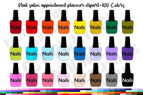 Nail polish printable planner stickers clip art, Manicure, Beauty salon ...