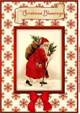 Santa Retro Rounds Vintage Santa on His Rounds A4 Card Front - CUP238903_168 | Craftsuprint