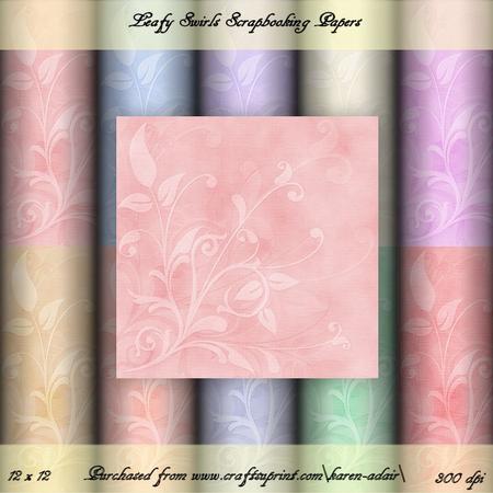 Leafy Swirls Scrapbook Paper Pack - CUP314151_168 | Craftsuprint