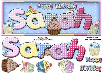 Happy Birthday Sarah - CUP414805_1056 | Craftsuprint