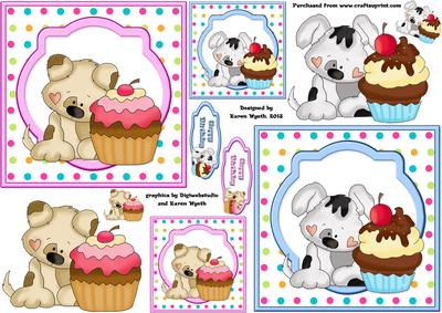 Cute Puppy Cupcake Toppers - CUP474910_1056 | Craftsuprint