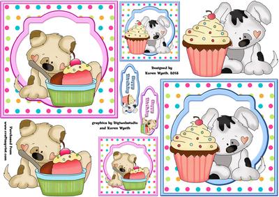 Cute Puppy Cupcake Toppers 3 - CUP477458_1056 | Craftsuprint