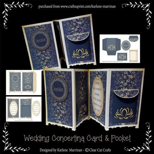 Wedding Pocket Concertina Card CUP783761_40431 Craftsuprint