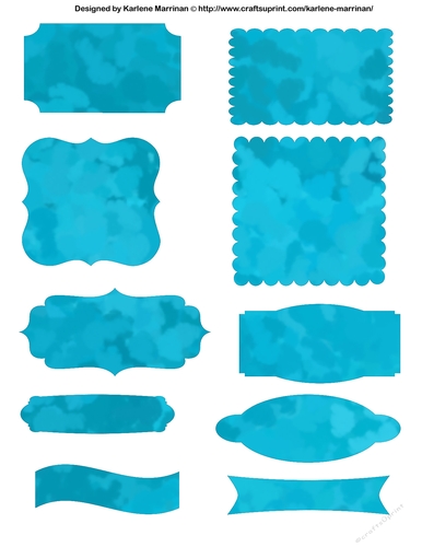 Labels or Tags - Turquoise Gem - A4 Sheet - CUP894154_40431 | Craftsuprint