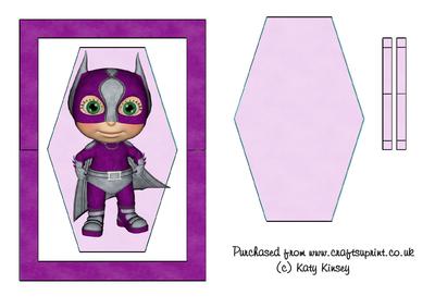 Superhero in Purple Flip Card Sheet - CUP80290_572 | Craftsuprint