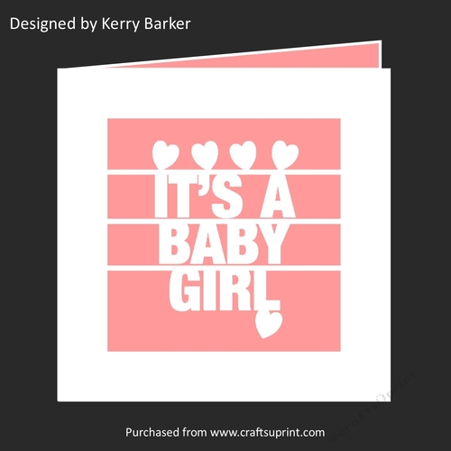 Baby Girl Card Cutting Template - CUP863733_19582 | Craftsuprint