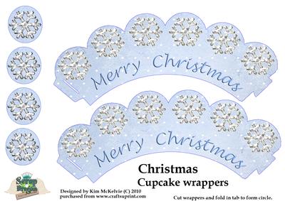 Cupcake Wrappers - Christmas Snowflake - CUP147946_545 | Craftsuprint