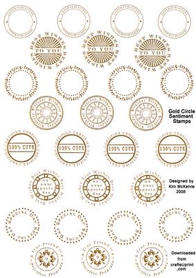 Circle Card Sentiments in Gold - CUP62358_545 | Craftsuprint