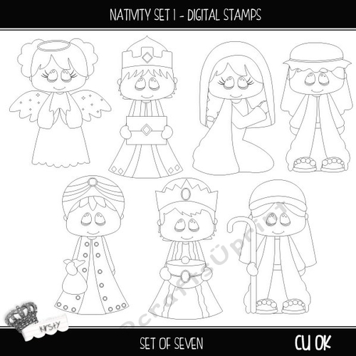 Nativity Set 1 - Digital Stamps - CUP847947_75327 | Craftsuprint