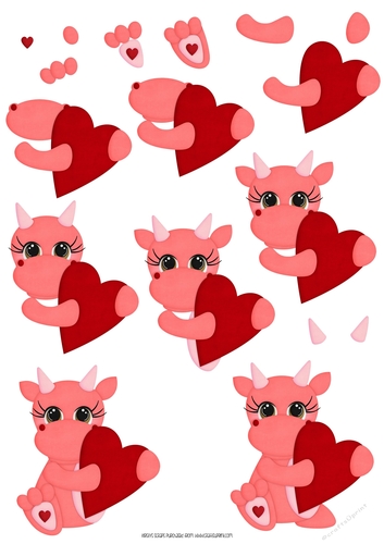 Dragon Loves 4 - A4 Decoupage Sheet - CUP868800_75327 | Craftsuprint